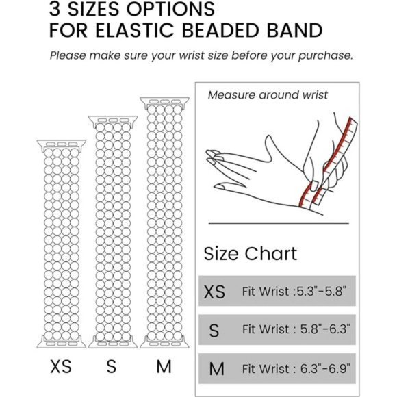 Beaded Bracelet Compatible with Apple Watch Band 40mm 38mm 41mm Series - Picture 3 of 7